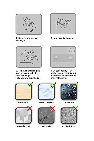 Bino Banyo Düzenleyici Çok Amaçlı 2 Li Set Yapışkan Dayanıklı Büyük Yapışkan