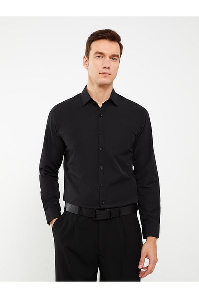 LC Waikiki Cămașă pentru bărbați din popelin - mânecă lungă, slim fit