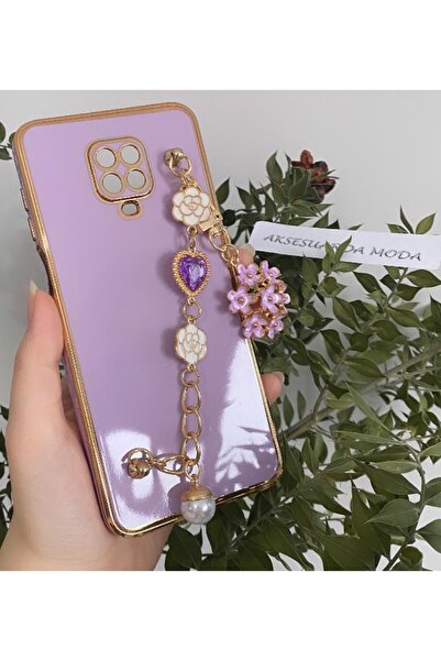 Aksesuarda Moda حافظة Redmi Note 9s-9 Pro المتوافقة مع الزهور والأحجار واللؤل...