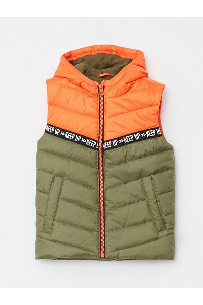 LC Waikiki Boy's Inflatable Vest with Hooded Color Block
