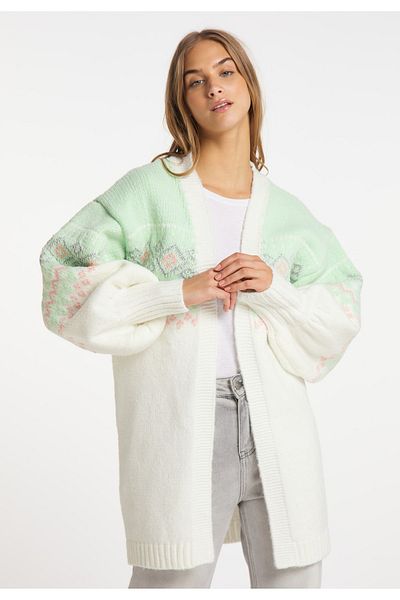 myMo Strickjacke - Grün - Regular Fit