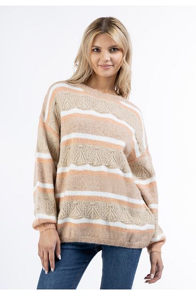 USHA FESTIVAL Oversize Strick Pullover carnea