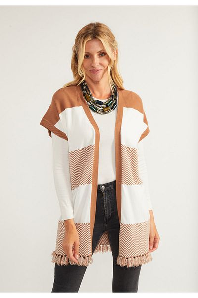 USHA FESTIVAL Strick Veste Long flesh