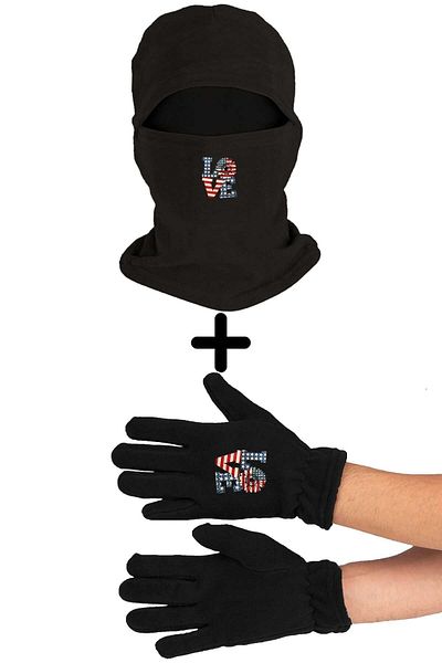 herotasarım Set de mască de zăpadă și mănuși lungi din lână - Love Usa BLL3701