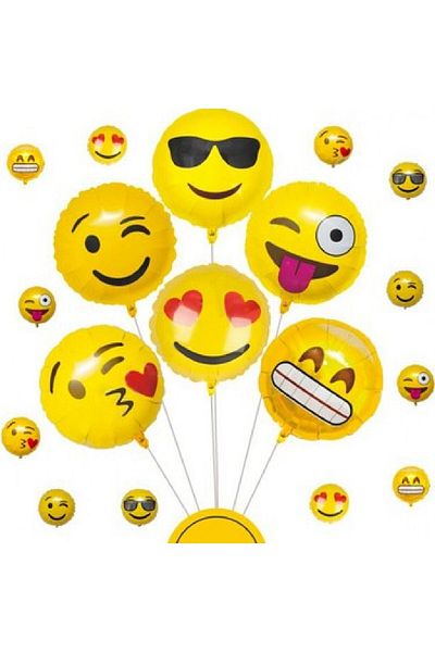 Bkmc 6 Pieces Foil Balloon Emoji Set