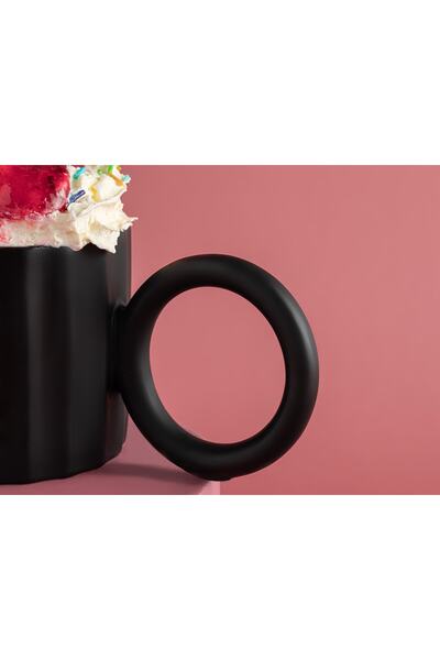 English Home Angled New Bone China Kupa 260 Ml Siyah