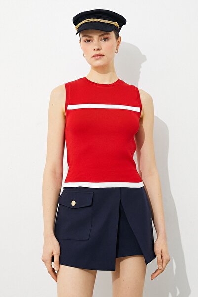 Koton Kadın Ayşegül Afacan X - Kolsuz Bisiklet Yaka Triko Atlet 3sak30019ht