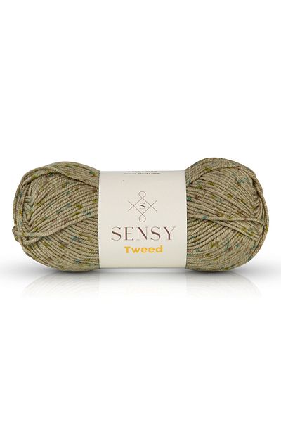 SENSY Premium Tweed Hand Knitting Rope Beanie Scarf Rope Cardigan Sweater Rope Household Textile Thread Khaki
