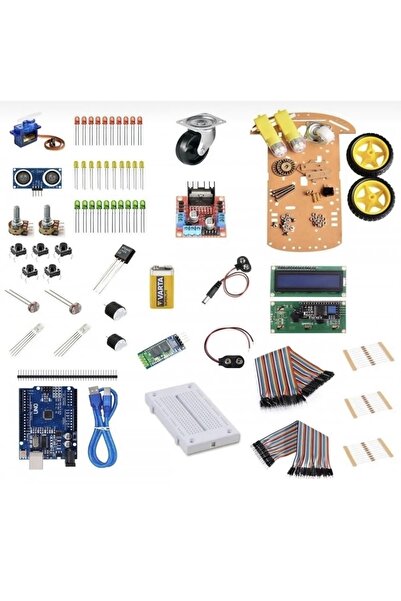 makerobotik Arduino Başlangıç Seti Full Set 2wd Araba Seti Kitap Hediyeli 33 Parça 200 Adet