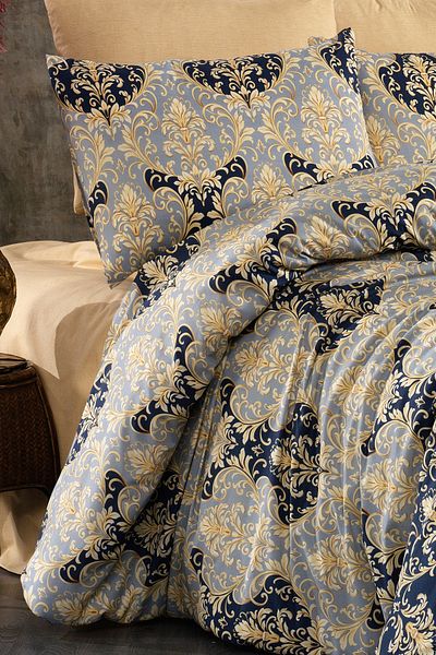 Evlen Home Collection طقم غطاء لحاف قطن هانزاد مزدوج (4 قطع) طقم غطاء لحاف ذهبي
