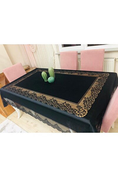 MEKA HOME Italyan Model Tül Masa Örtüsü Şık Tasarım Dantelli Dertsiz