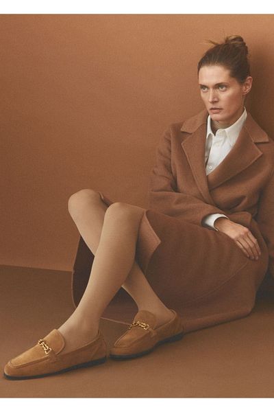 MANGO Woman Кожени мокасини с вериги
