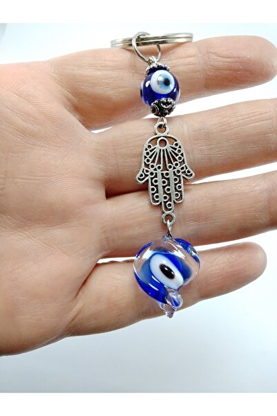Ennea Art سلسلة مفاتيح على شكل عين الشر مصنوعة يدويًا من الزجاج الملتوي هدية