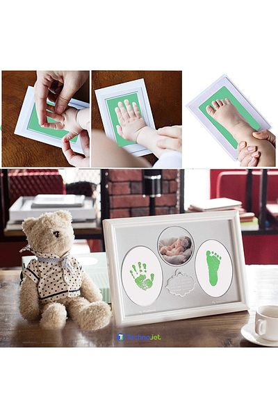 Technojet 1Pc Baby Hand Footprint Keepsake Set Ink Non-Contact Non-Toxic Newborn Compatible