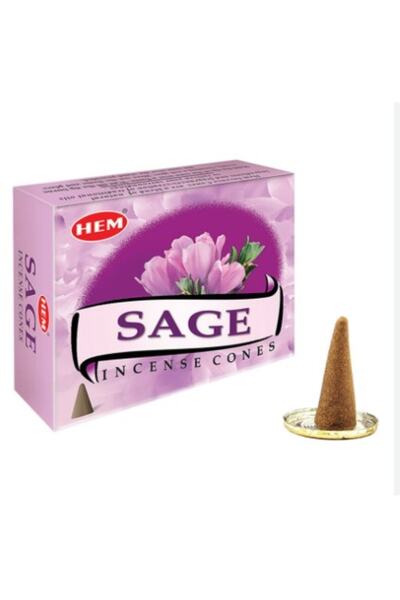ENJOY SHOP Sage- Adaçayı Konik Tütsü Adaçayı Kokulu Tütsü 10 Adet Not : Geri ...