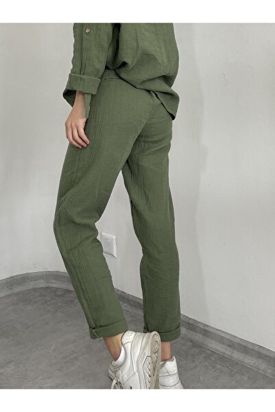 LUVESSE %100 Pamuklu Haki Alt Üst Takım