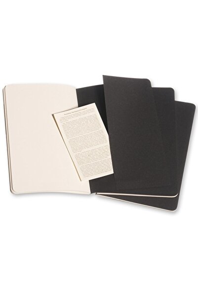 Moleskine Cahier Pocket 3-Piece Unlined Notepad, 9x14cm