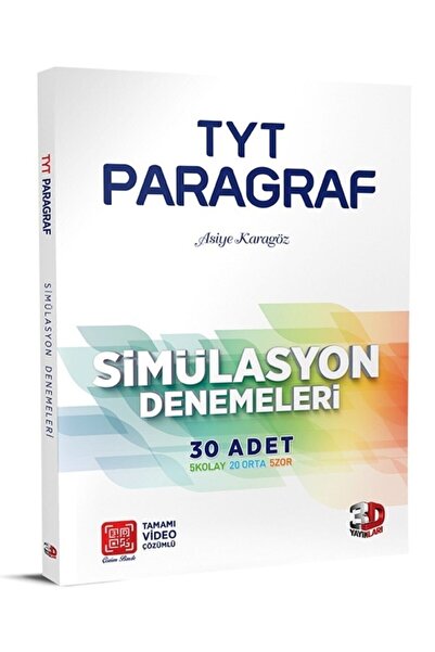 3D Yayınları 3d Tyt Simülasyon Paragraf Denemeleri Tamamı Video Çözümlü Net97...