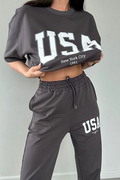 Keywest USA New York City Printed Oversize Summer Top and Bottom Tracksuit Set
