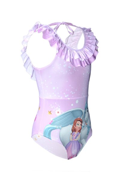 Rs Ramuni Kız Çocuk Mayo Disney Sofia Desenli Dijital Baskılı Deniz Havuz Mayosu