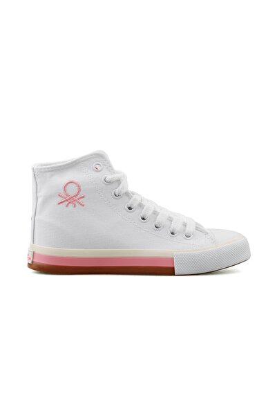 Benetton Bn30189 White Powder Women's Casual Shoes Bn30189-White-Powder White