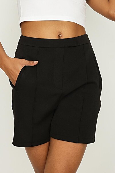 Select Moda Pantaloni scurți și bermude cu buzunar negru pentru femei