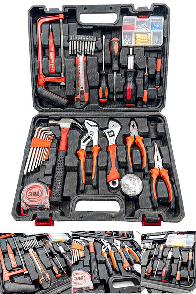 MOONSHOP 105 Piece Special Practice Steel Professional Tool Set Tooling Pliers Set