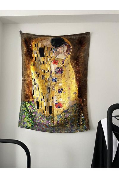 Planet Butik The Kiss - Gustav Klimt Wall Cloth - Wall Tapestry I 70 X 100 Cm