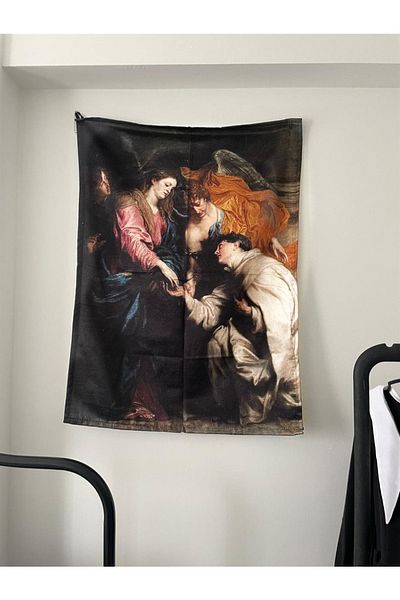 Planet Butik The Vision Of The Blessed - Anton Van Dyck Wall Cloth - Wall Tapestry I 70 X 100 Cm
