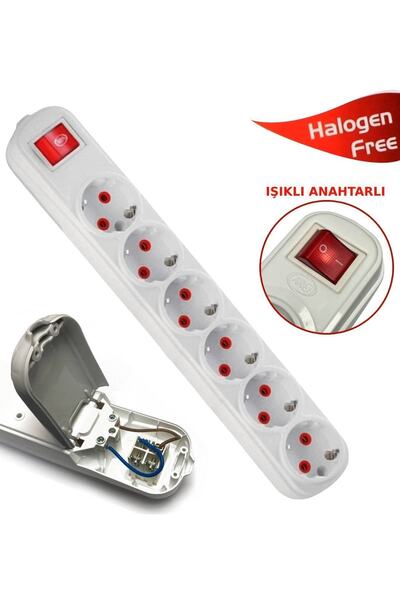 Arslanlar Ars 6'lı Anahtarlı Topraklı Grup Priz Klemensli (kablosuz) H.f.