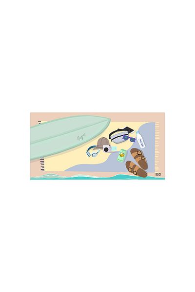 Eight Date Surfer Patterned Beach Towel