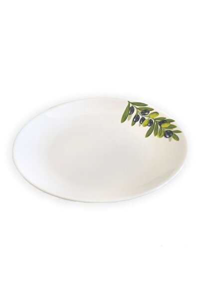 PEARL Porselen Tabak 21 Cm Çap (zeytin Dalı Desenli)