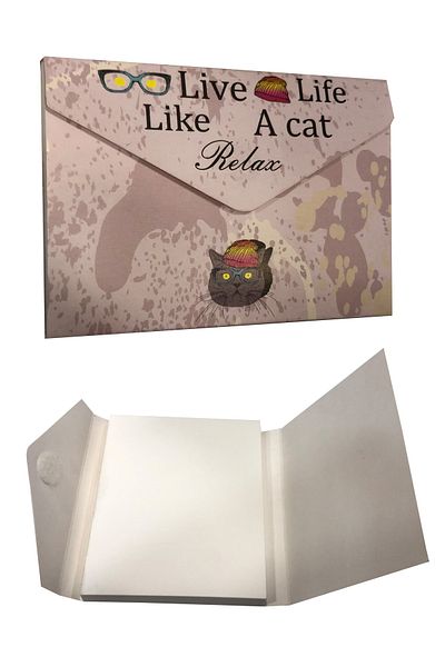 FLY COLOR Patterned Envelope Covered Poppable Note Papers Note Holder