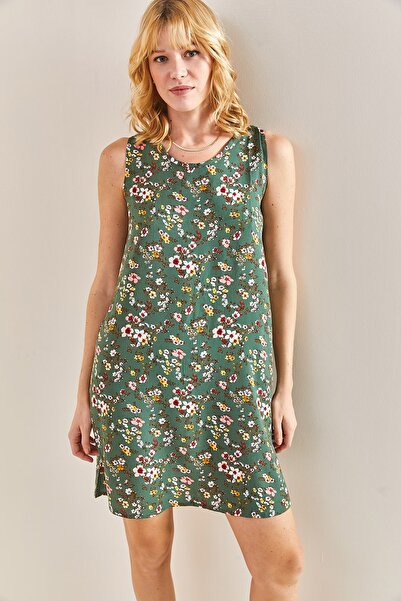 Bianco Lucci Γυναικείο φόρεμα με πολλά σχέδια χωρίς πλάτη από βισκόζη