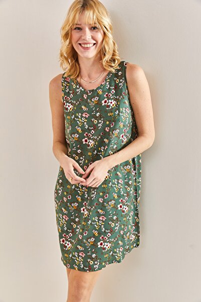 Bianco Lucci Γυναικείο φόρεμα με πολλά σχέδια χωρίς πλάτη από βισκόζη