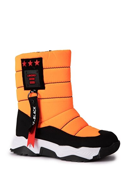 Kidata design Turuncu Su Geçirmez Içi Kürklü Polarlı Çocuk Karbotu(BOTUN ÜSTÜNDEKİ ARMA İÇİN ACIKLAMAYI OKUYUNUZ)