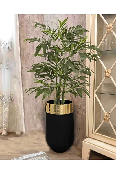 evdeniste Dekoratif Gold Büyük Saksı, Darbuka Saksı 70 Cm