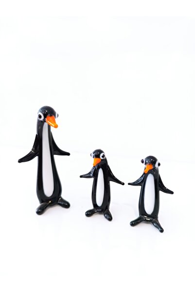 ADAMODART Penguen Ailesi El Yapımı Biblo 3'lü Set
