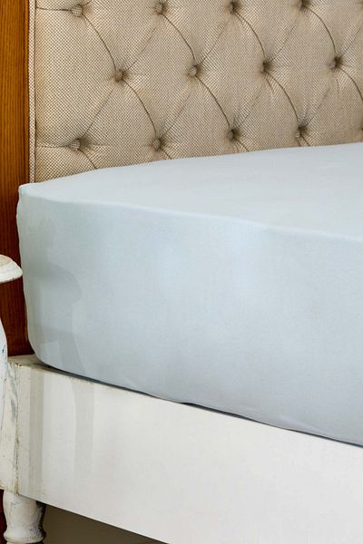 Karaca Home Blue Combed Cotton Fitted Double Sheet - 160x200+30 Cm