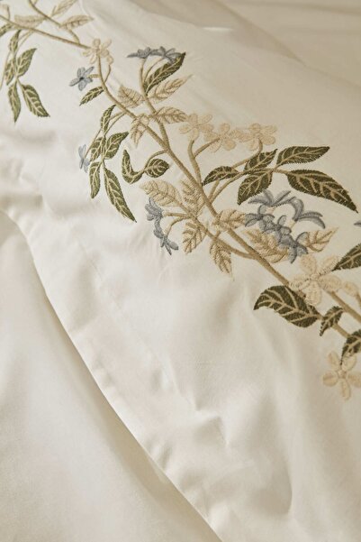 Karaca Home Набір підковдр з вишивкою Nancy 100 бавовняний подвійний білий