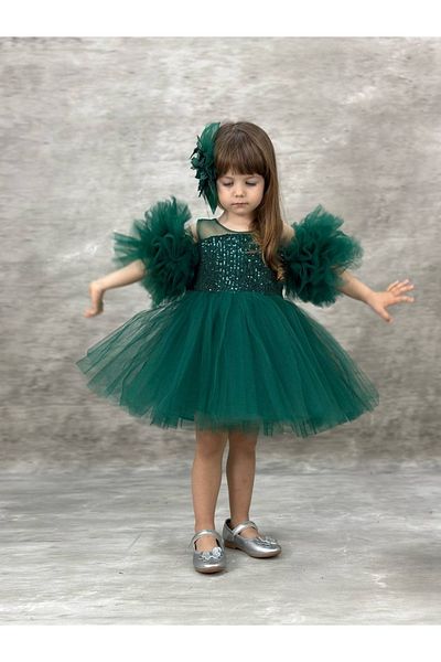 Pumpido Sequin Balloon Model Girl's Dress