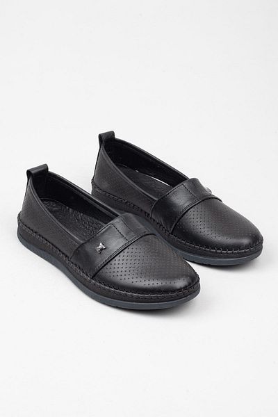 Adım Adım Women's Genuine Leather Black Shoes
