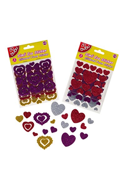 Bubu Bu-bu Simli Eva Sticker 3 Parça Karışık Pvc 00086