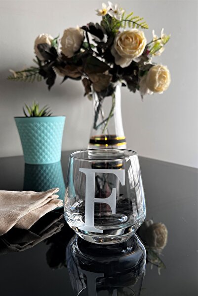 DECOSTYLE F Harfli Cam Bardak 1 Ad