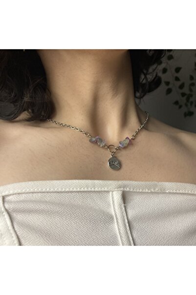 Lullaby Florit Fairycore Y2k Goth Hediyelik Tasarım Doğal Taş Kolye