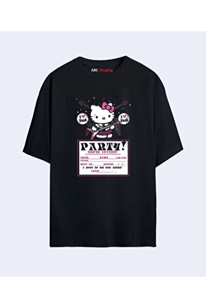 ARC Shoping Hello Kitty Oversize (unisex) Siyah T-shirt