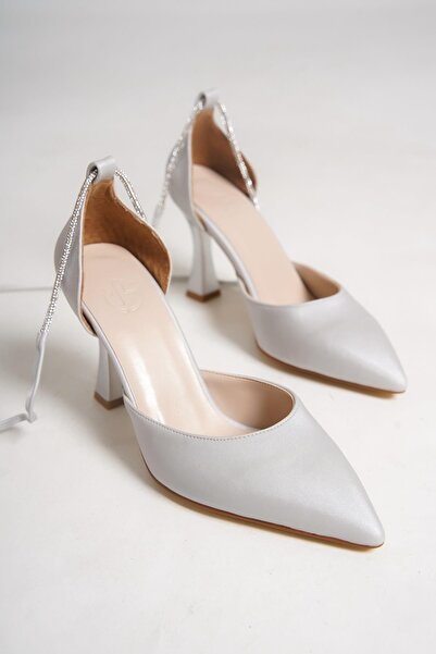 Modabuymus Rochie de seara Stiletto cu pietre argintii lucioase Pantofi cu toc