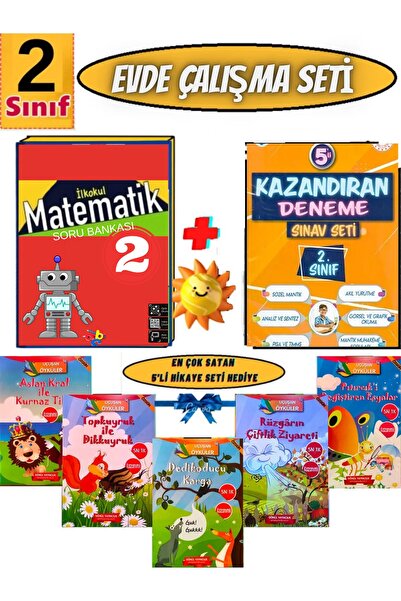 GÖNÜL YAYINCILIK 2.sınıf Matematik Çalışma Test Kitabı Poşet Deneme Renkli 5'...
