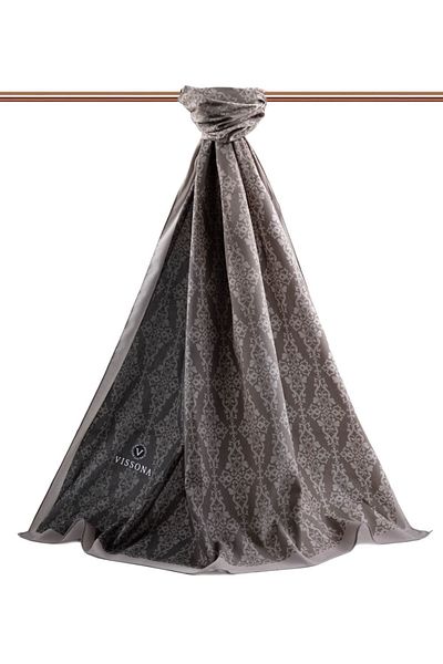 Vissona Γυναικείο σάλι πολυτελείας Medina Silver Silver-5