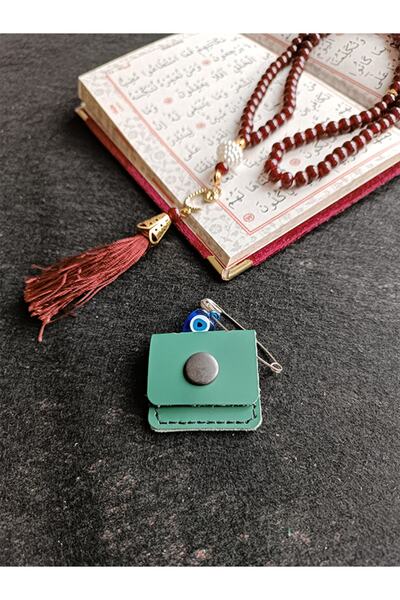 ViP GiFT Mini Bebek Cevşen Dualı Kolye Muska Hakiki Deri El Yapımı Dörtgen